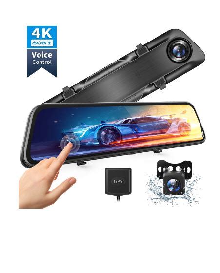 031 Vantop 4k 12″ Mirror Dash Cam H612t Front And Rear View Touch