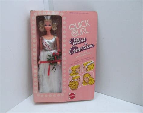 nrfb mattel quick curl miss america barbie doll 1974 etsy