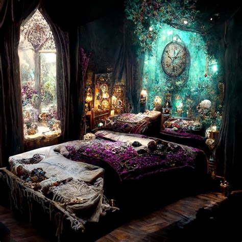 Elven Bedroom Fantasy Bedroom Dark Home Decor Gothic Home Decor