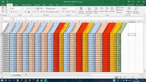 Tabla De Excel Para Calcular Calificaciones Archivo En Excel Para