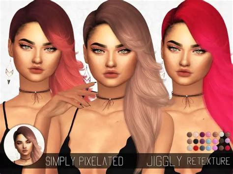 The Sims Resource Nightcrawler`s Jiggly Hair Recolored By