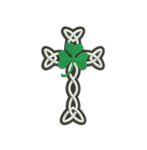 Shamrock Leaf Irish Cross Filled Machine Embroidery Digitized Etsy