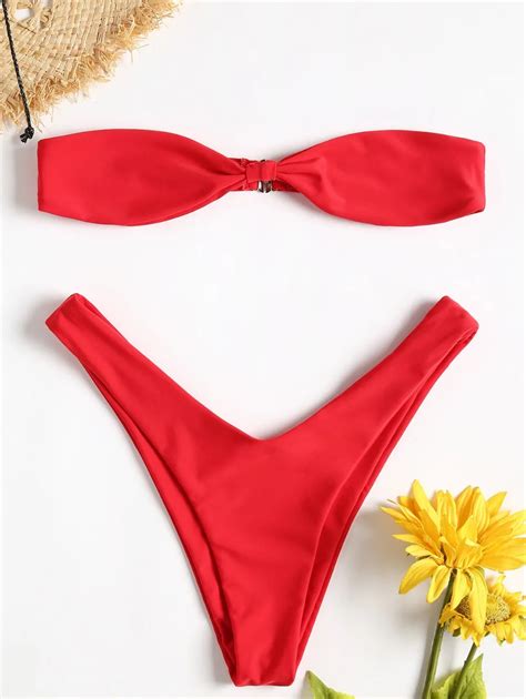 Fbs Hot Swimsuit Bikini 2018 Red Bikinis Set Sexy Bathing Suit Low Waist Biquinis Backless
