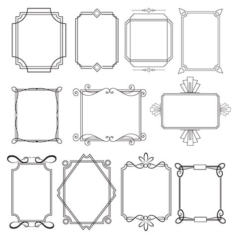 Elegante colección de marcos ornamentales caligráficos Vector Premium