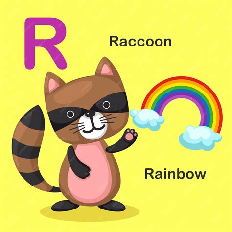Premium Vector Illustration Isolated Animal Alphabet Letter R Rainbow