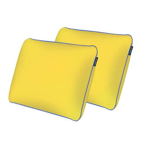 Fun Pillow Standard All Position Memory Foam With Cool To The Touch Cover Lemon Yellow Set Of