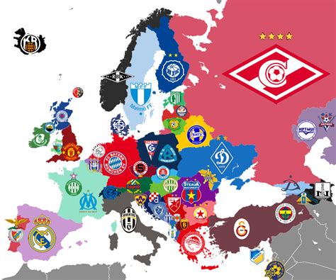 This Shows A Map For Football Clubs In Europe With The Most League