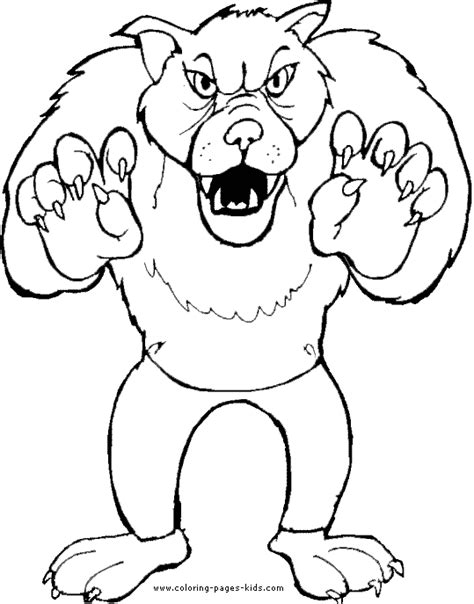 Werewolf print out these free printable halloween coloring pages online to make an excellent holiday craft for your kids. Werewolf Coloring Pages - GetColoringPages.com