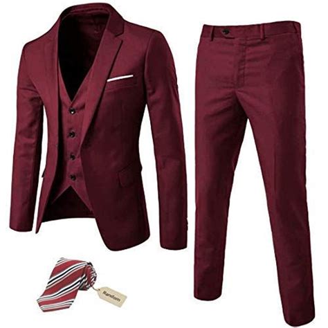men suits burgundy formal prom 3 piece suit slim fit etsy
