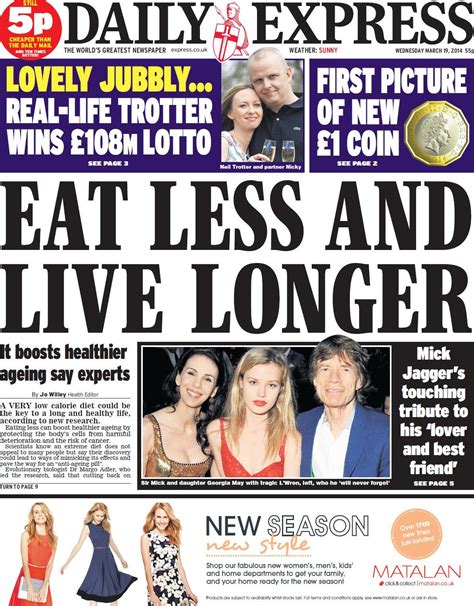 Nick Sutton On Twitter Wednesdays Daily Express Front Page Eat
