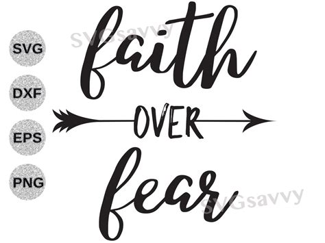 Faith over fear svg faith over fear dxf faith over fear png | Etsy