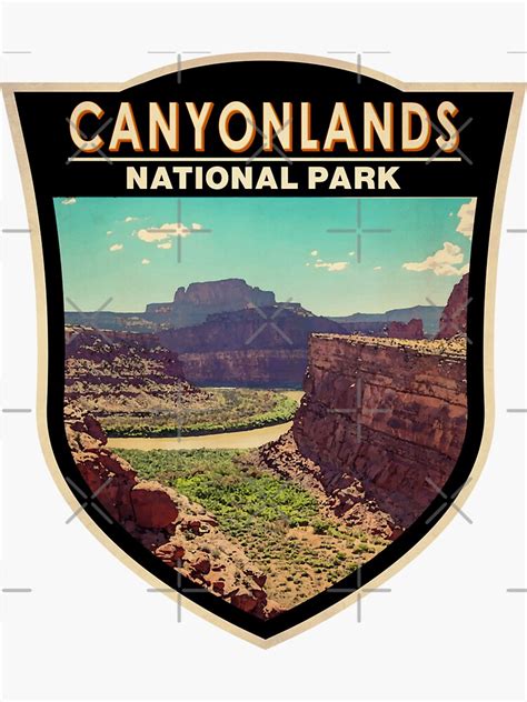 Canyonlands National Park Utah Watercolor Badge Sticker By