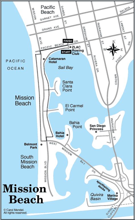 Mission Beach Walking Tour Map In 2019 Mission Beach Walking Tour