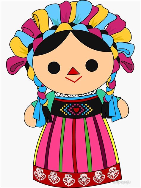 Hechos a mano muñeca de trapo mexicano aislado en blanco. Pegatina 'Maria 3 (muñeca mexicana)' de alapapaju | Muñecas mexicanas, Muñecas de trapo ...