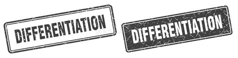 Differentiation Stamp Set Differentiation Square Grunge Sign Stock