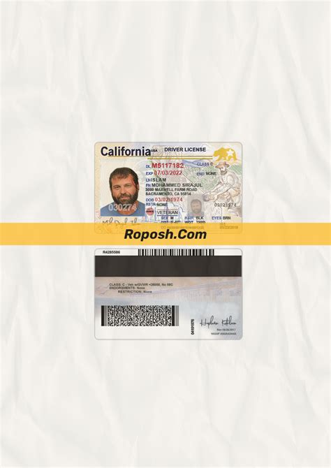 California Driver License Psd Template V2 Roposh