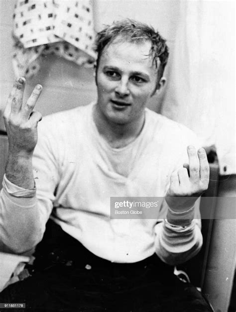 Boston Bruins Gerry Cheevers Sits In The Locker Room After A Game
