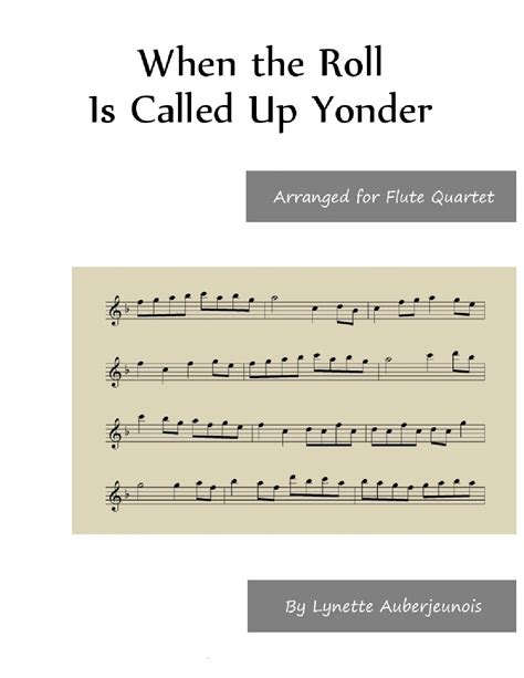 When The Roll Is Called Up Yonder Flute Quartet Sheet Music James Milton Black Woodwind