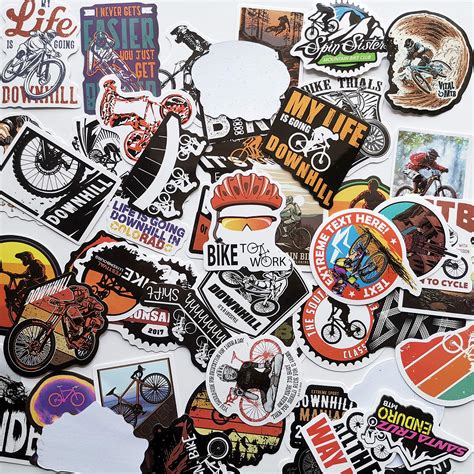 Buy 50pcs Mountain Bike Vinyl Stickers For Bikes Downhill Mtb Decal