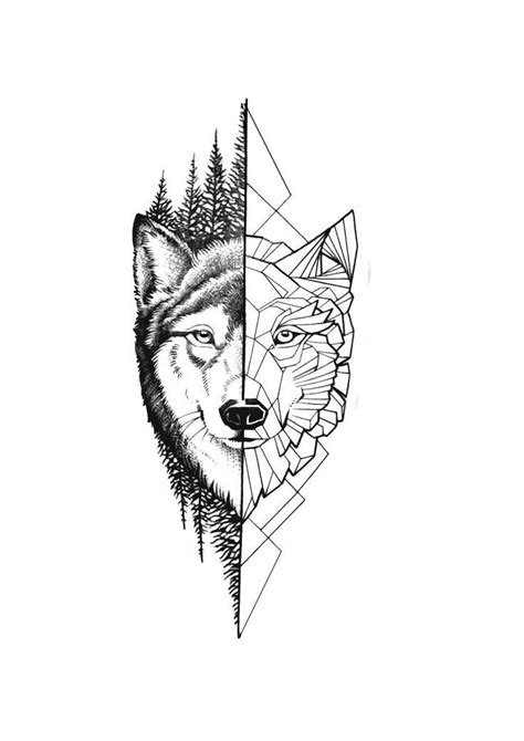 Geometric Wolf Tattoo Geometric Tattoo Design Wolf Tattoo Design