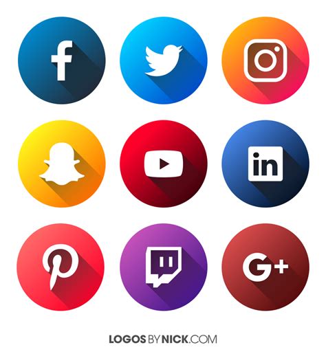 Flat Social Media Icons Free Vector Pack For 2018 Logos By Nick