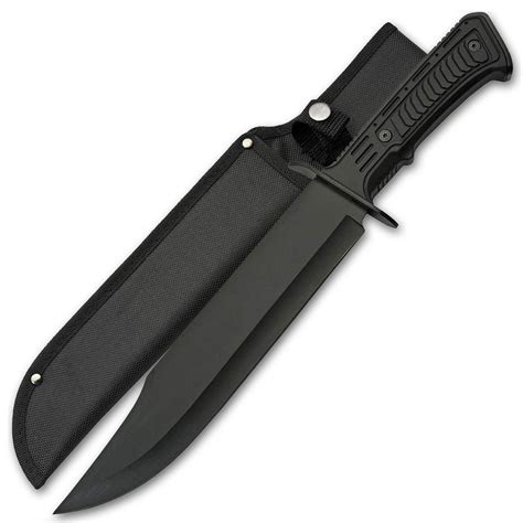 Modern Combat Bowie Knife Black Fixed Blade Bowies Large Clip Point