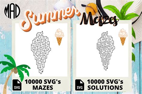 Ice Cream Shaped Mazes Kdp Summer Graphic By Marina Art Design