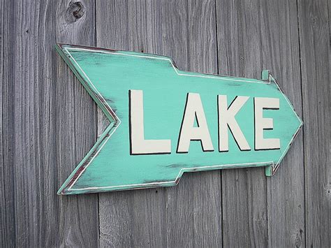 Wood Distressed Sign Lake Sign Decor By Cthewritingonthewall