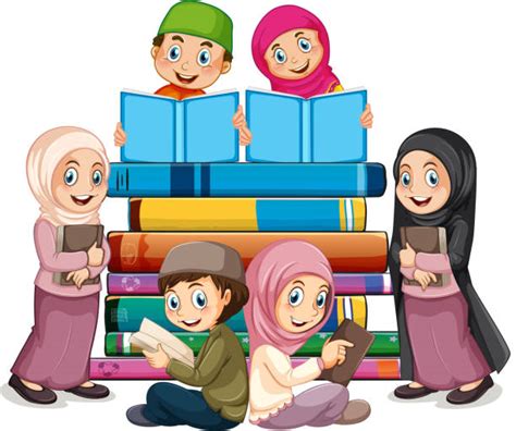 Islamic Children Book Illustrations Royalty Free Vector Graphics