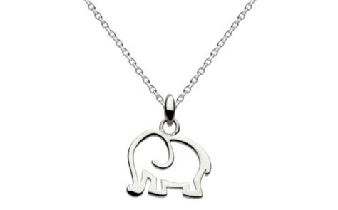 Dew 925 Sterling Silver Open Elephant Pendant With Sterling Silver