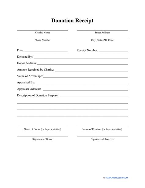 Donation Receipt Template Fill Out Sign Online And Download Pdf