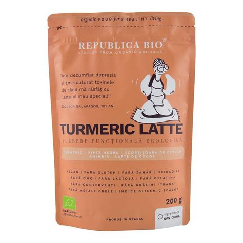 REPUBLICA BIO Turmeric Latte Pulbere Functionala Ecologica 200 G
