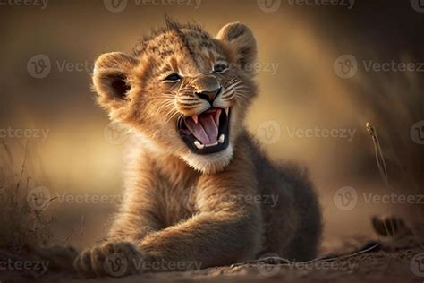 Lion Cub Laughing 22769000 Stock Photo At Vecteezy