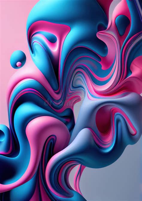 Ink Splash Colorful Curves Abstract Background Stock Illustration
