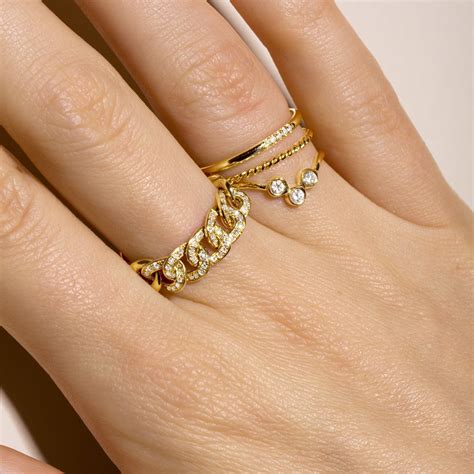 Bold Diamond Pave Chain Ring Fancy Jewelry Jewelry Inspo Cute Jewelry
