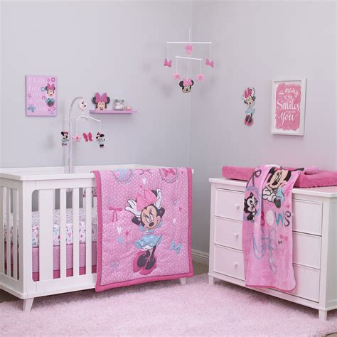 Decorate your child's bed with disney princess bedding. Disney Baby Minnie Mouse All About Bows 4 Piece Nursery ...