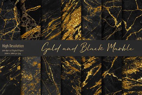 Gold Black Marble Textures Pre Designed Photoshop Graphics ~ Creative