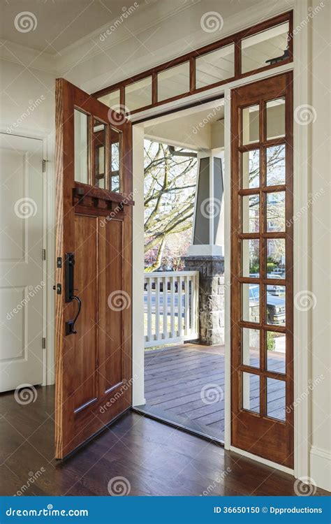 Interior Shot Of An Open Wooden Front Door Stock Photo Image Of Front