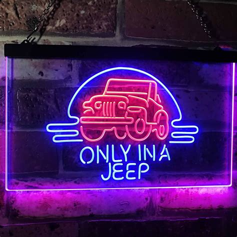 Jeep Only In A Jeep 2 Neon Like Led Sign Dual Color Safespecial