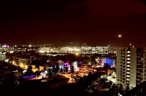 Night City View Of Bangalore Karnataka India Stock Image Night City