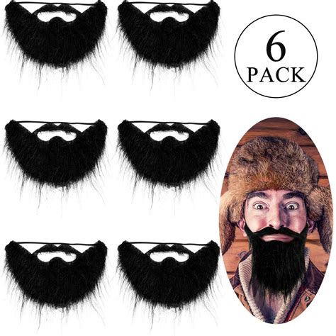 Buy 6 Pieces Funny Costume Beard Black Fake Beard Costume Funny Halloween Mustache Costume For