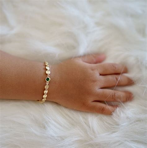 Bubble round engravable id bracelet. Baby Bracelet 14kt Gold Fill #14ktbracelet | Baby bracelet, Birthstone bracelets, Childrens jewelry