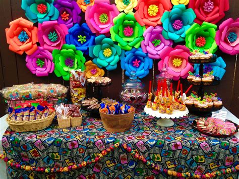 Mexicn Fiesta Themed Candy Bar Mesa De Postres Mexicanos Mesa De Dulces Mexicanos Ideas De