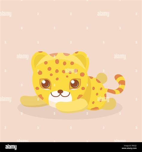 Cute Safari Leopard Cheetah Vector Illustration Stock Vector Image