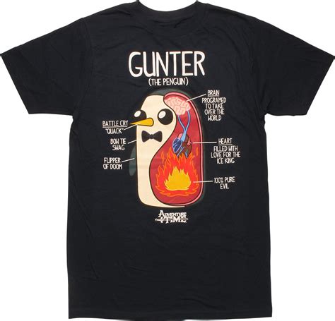 Adventure Time Gunter Penguin Schematic T Shirt