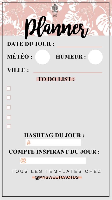 Avoir Une Bonne Qualite Story Insta - Template instagram story organization / planner in French Q + R: do not