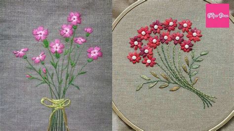 Hand embroidery patterns can take many forms; Hand Embroidery Designs l Embroidery designs - YouTube