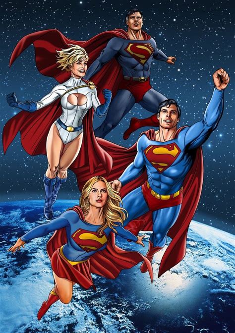Superman Supergirl And Power Girl By Hamlet Román Dc Comics Artwork