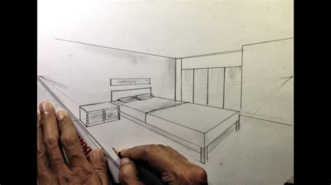 How To Draw A Simple Bedroom In Two Point Perspective 5 Point