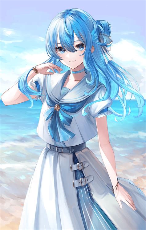 Cute Blue Anime Girl Wallpapers Top Free Cute Blue Anime Girl